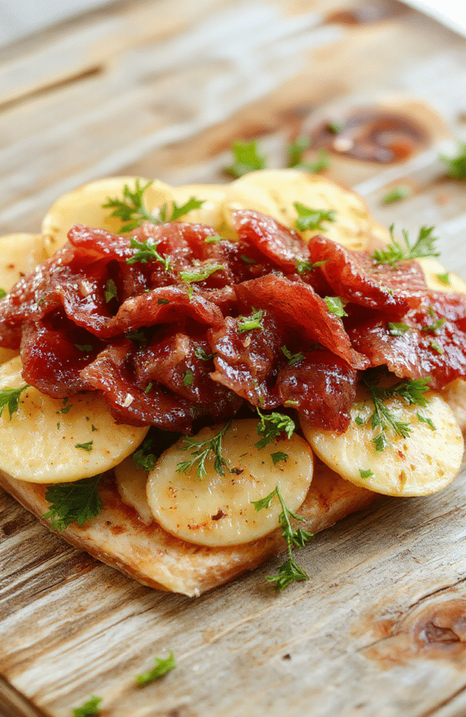 A beautifully arranged plate featuring delicate meat slices crafted into flower shapes, garnished with fresh herbs and edible flowers. The vibrant pinks and reds of the meats contrast with the green herbs, all set on a sleek white platter, styled with a minimalist and elegant presentation. Soft natural light highlights the textures and colors, inviting viewers to imagine the sophisticated flavors and artistic display.