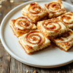 Golden Snitch Cheesecake Bars with glossy caramel swirl topping, crisp gold-colored crust, creamy white cheesecake filling, elegantly plated on a rustic wooden board with a sprinkle of gold dust, inviting and vibrant colors, styled with a subtle Harry Potter theme in the background.