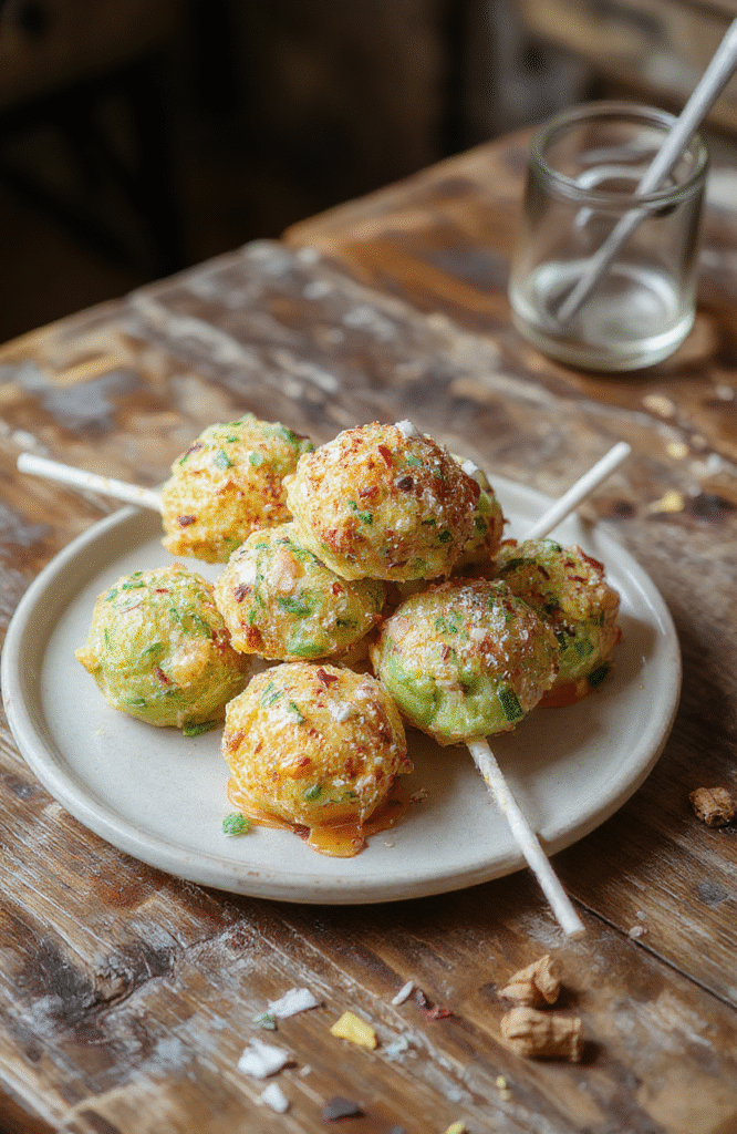 Colorful citrus candies arranged on a rustic wooden table with vibrant orange and yellow hues, featuring glossy, sugar-coated surfaces and whimsical wizard-themed decorations.
