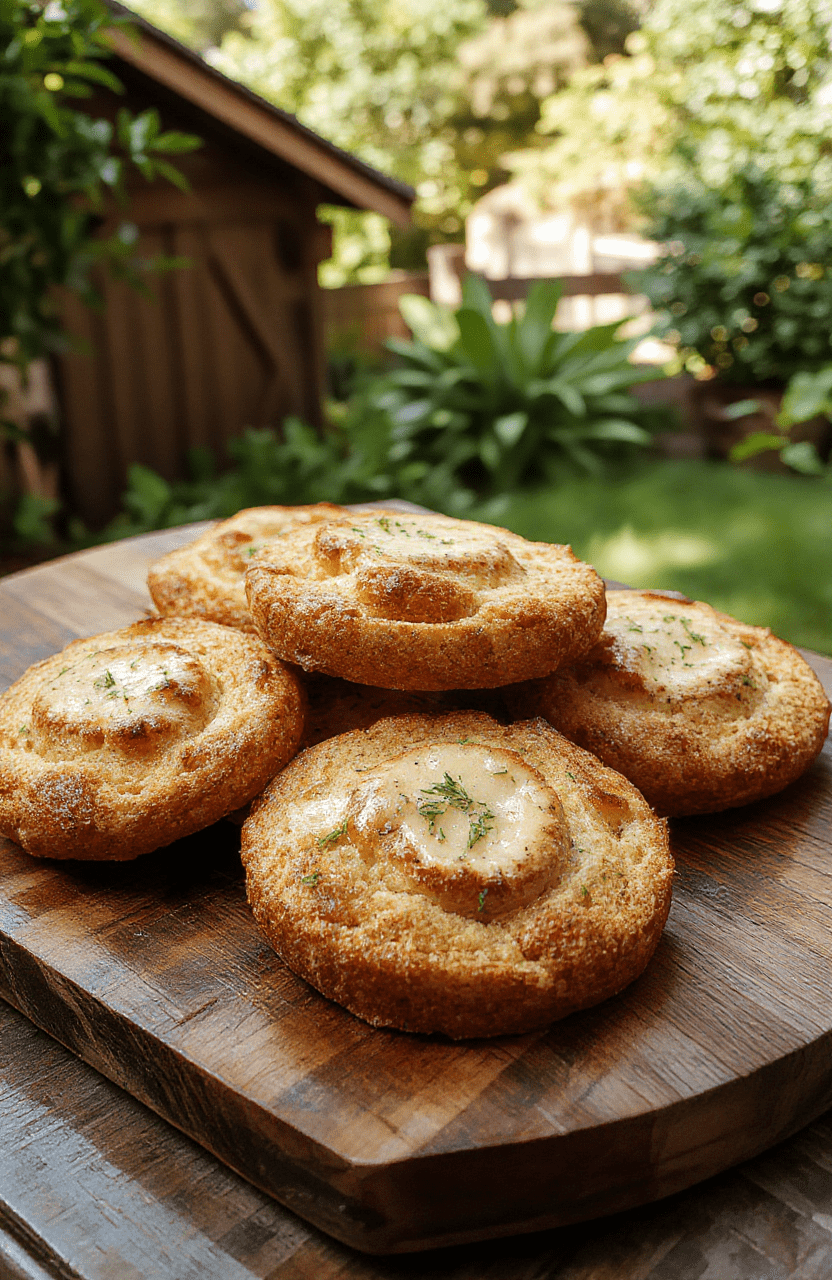 A golden crusted Hobbiton Ale Bread on a rustic wooden cutting board, sliced to reveal a soft, airy interior with specks of ale-infused dough, surrounded by traditional baking herbs and a backdrop reminiscent of Hobbiton's cozy, lush landscape, styled with earthy tones and natural light.