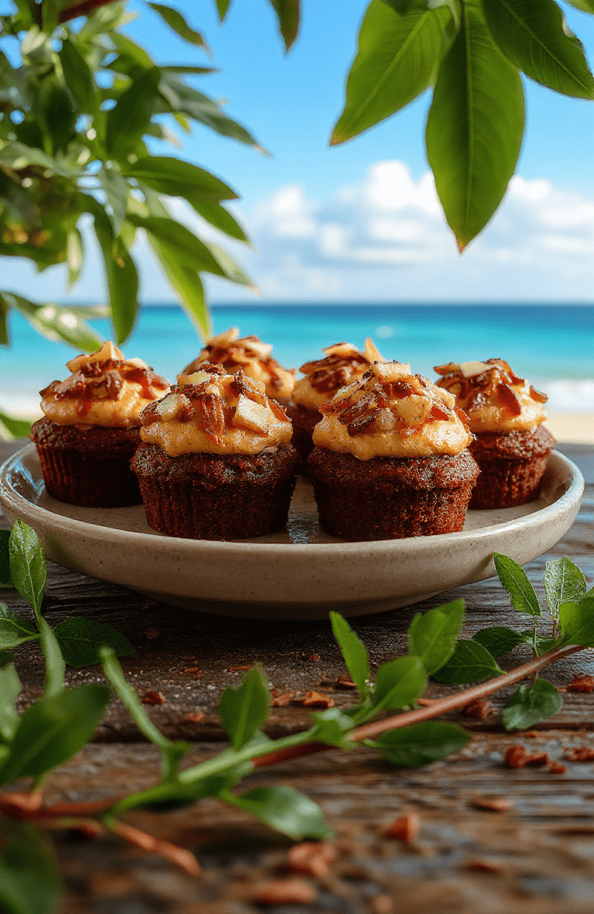 Colorful Moana Lava Flow Cupcakes with vibrant pink, purple, and white swirls, topped with tropical-themed decorations on a wooden platter, styled with edible glitter and fresh fruit slices, capturing a fun, island-inspired vibe perfect for a cinematic adventure.