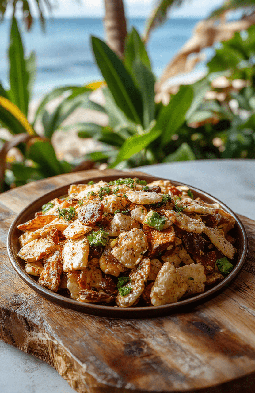 A vibrant, colorful trail mix featuring a variety of nuts, dried fruits, and chocolate pieces, arranged in a rustic bowl on a wooden table with natural light highlighting the textures and colors.