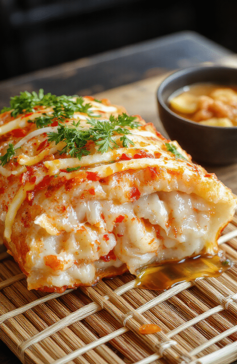 Colorful steamed dumplings arranged neatly on a white plate, garnished with fresh herbs and a dipping sauce in a small bowl. The dumplings have a glossy, slightly crispy exterior with delicate pleats, showcasing traditional Chinese styling. The background features a textured bamboo mat for a natural look, with soft lighting highlighting the texture and vibrant colors of the dish.