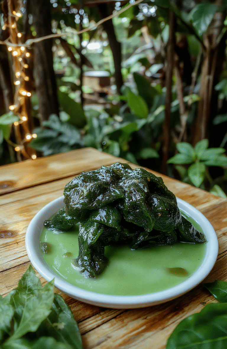 Colorful Peter Pan Crocodile Swamp Jelly served in a whimsical, kid-friendly bowl. Bright green jelly with gummy crocodile candies and fairy-themed sprinkles on top, styled with fairy lights and tropical foliage for a magical, fantasy-inspired presentation.