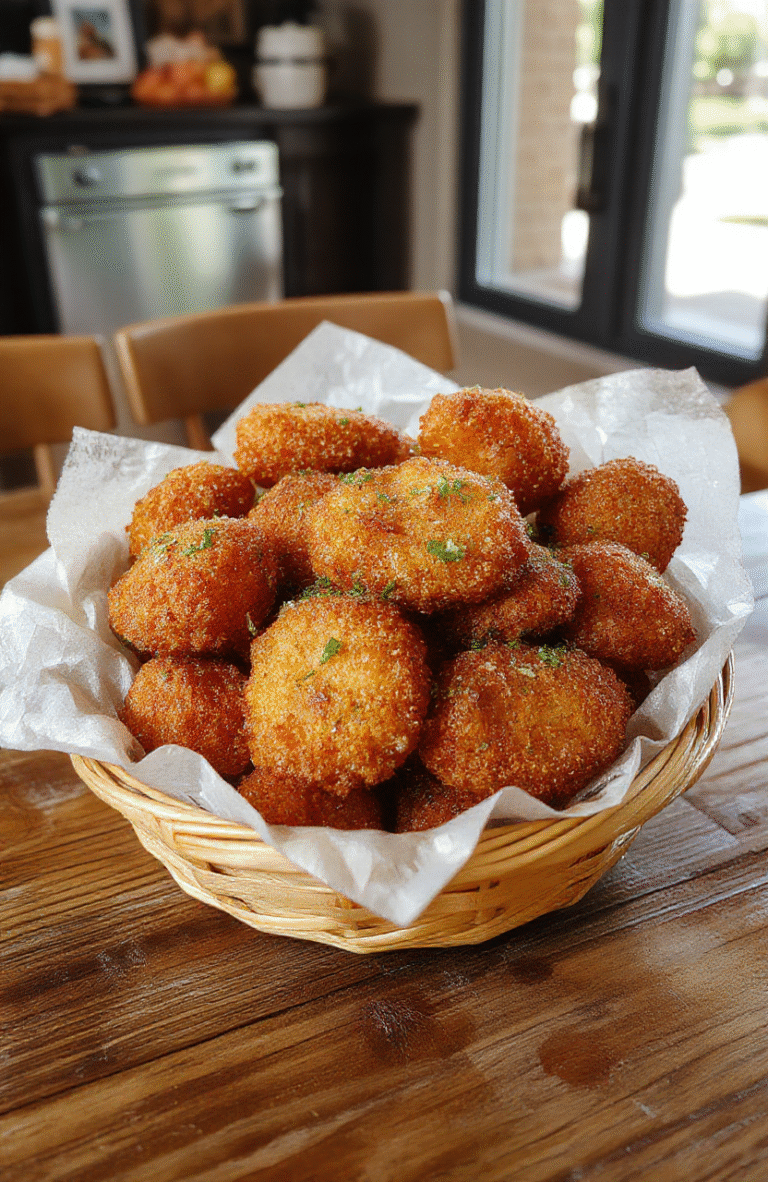 A colorful rustic basket filled with golden crispy chicken nuggets shaped like Noobs from Roblox, garnished with fresh herbs and served with dipping sauces, on a vibrant gaming-inspired background with pixel art accents.