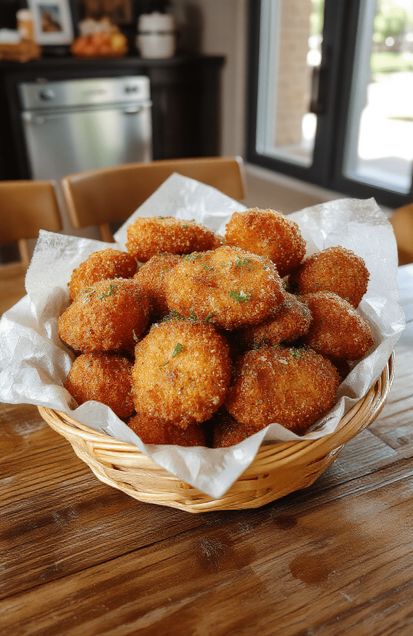 A colorful rustic basket filled with golden crispy chicken nuggets shaped like Noobs from Roblox, garnished with fresh herbs and served with dipping sauces, on a vibrant gaming-inspired background with pixel art accents.