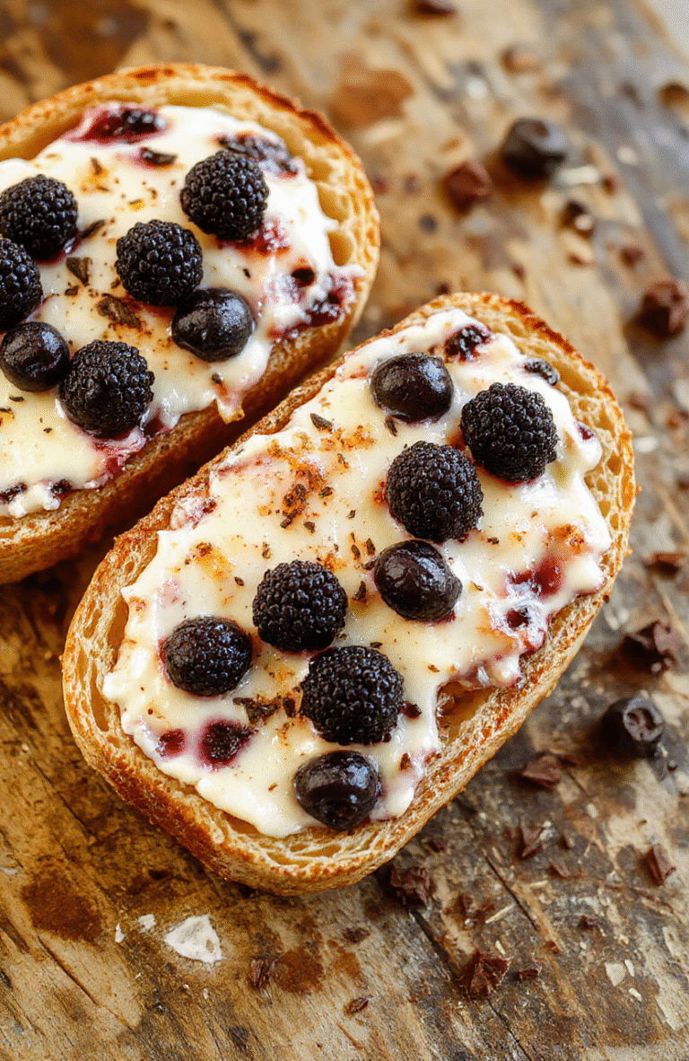 A slice of moist blueberry cream cheese bread on a white plate, topped with fresh blueberries and a swirl of cream cheese, set on a rustic wooden table with a blurred background of blueberries and a knife, vibrant colors, inviting texture, and a hint of powdered sugar dusted over the bread.