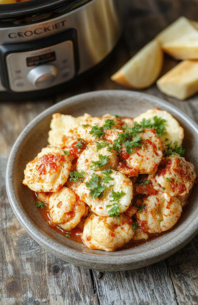A vibrant bowl of creamy chicken tortellini soup featuring golden-brown cooked tortellini, shredded chicken, bright green spinach, and a rich broth, garnished with grated cheese and fresh herbs, styled on a rustic wooden table with natural lighting.