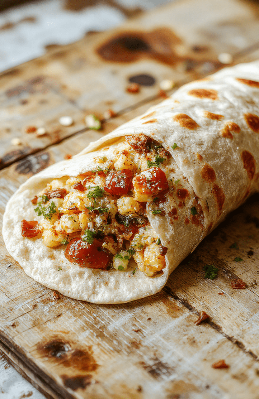 Colorful low carb crunchwrap on a rustic wooden surface, filled with seasoned meats, fresh vegetables, and melted cheese, neatly folded and garnished with herbs, showcasing a crispy, golden-brown exterior with vibrant fillings peeking through