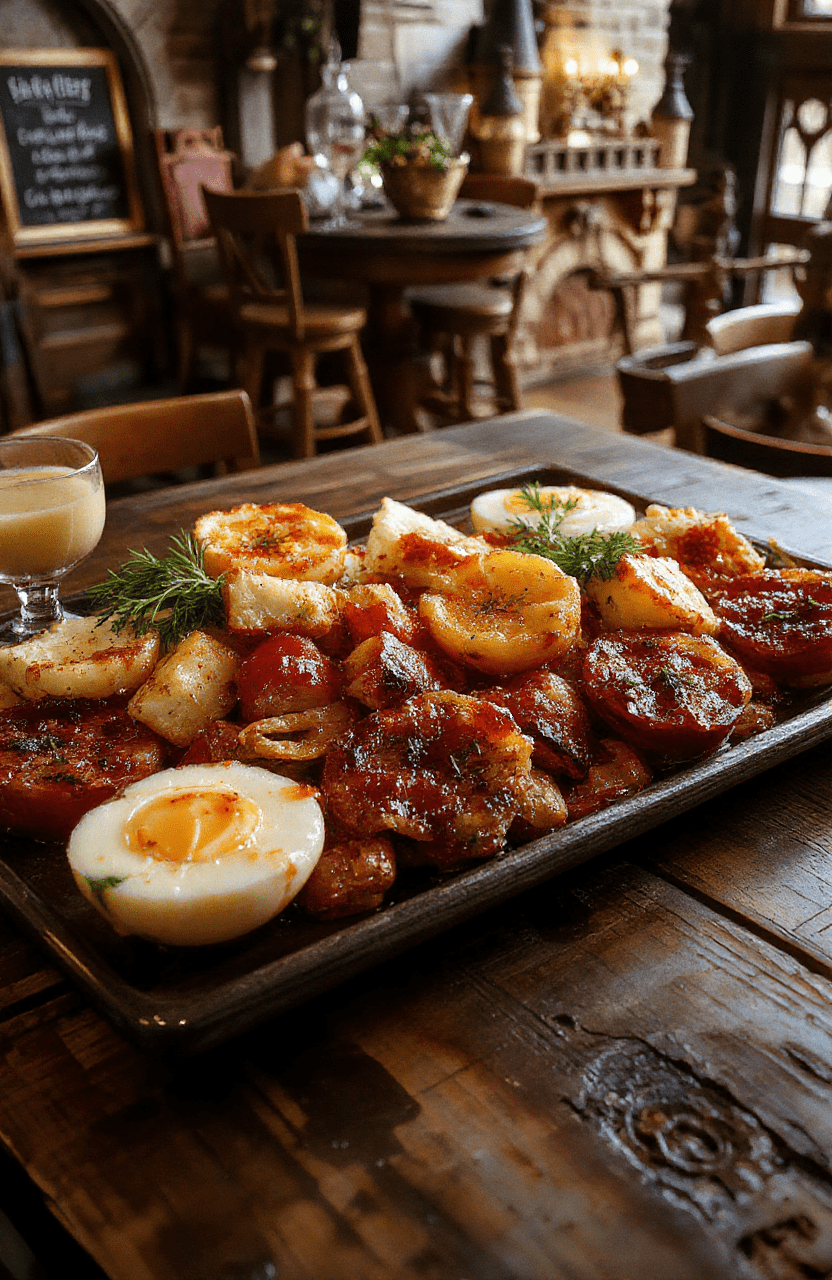 Colorful Harry Potter Hogwarts Feast Platter featuring roasted meats, fresh vegetables, magical themed desserts, and golden bread, beautifully arranged on a rustic wooden table with enchanted ambiance.
