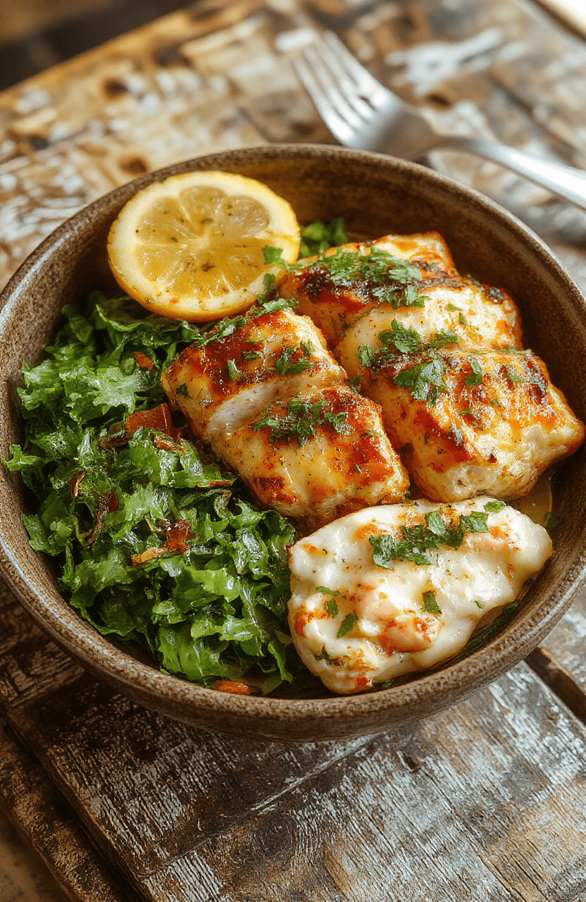 Colorful Mediterranean chicken bowl arranged on a white plate featuring grilled chicken, cherry tomatoes, cucumbers, Kalamata olives, and crumbled feta cheese with a drizzle of olive oil and herbs, styled casually on a rustic wooden table with vibrant ingredients showcasing textures and fresh flavors.