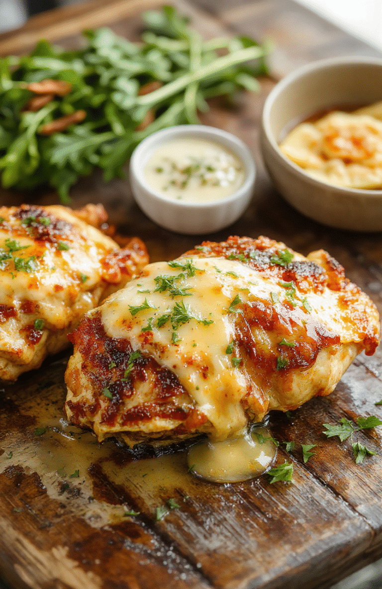 A close-up of golden-brown garlic butter chicken pieces plated on a rustic wooden board, garnished with fresh parsley and lemon wedges. The tender meat glistens with buttery garlic sauce, with hints of herbs and a crispy edge. The background features a cozy kitchen setting with soft natural light highlighting the rich textures and vibrant colors of the dish.