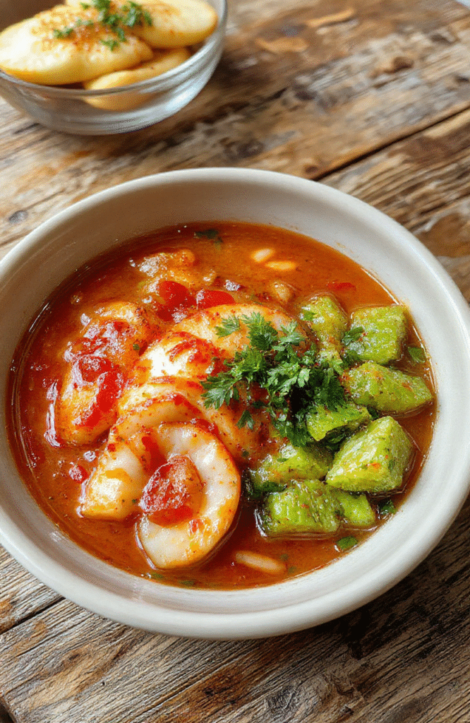 A vibrant bowl of Naruto Nine-Tails Spicy Udon featuring thick, glossy udon noodles topped with slices of chashu pork, chopped green onions, and a vivid orange spicy broth, garnished with a swirl of chili oil and sesame seeds, styled in a modern bowl with dynamic steam rising, set on a rustic wooden table with a hint of spicy red chili peppers in the background.