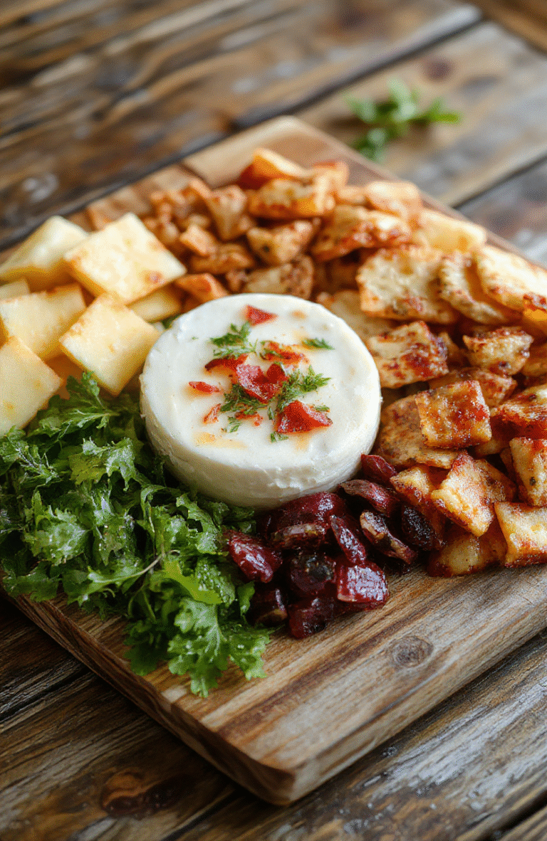 A vibrant cheese board featuring a variety of colorful cheeses, fresh fruits like grapes and berries, crunchy crackers, and kid-friendly snacks arranged artfully on a rustic wooden platter. The presentation is playful and inviting, perfectly suited for summer gatherings with bright lighting and a cheerful outdoor setting, showcasing textures and appealing color contrasts.