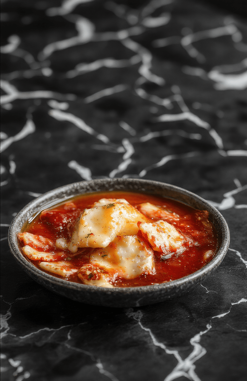 A vibrant red velvet cake with rich cream cheese frosting, decorated with demogorgon-themed edible toppers and eerie red accents, plated on a dark surface with moody lighting.