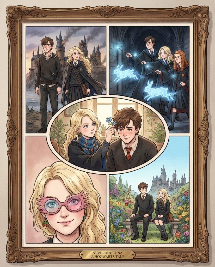 Beyond the Battle: An Artistic Tribute to Neville Longbottom and Luna Lovegood's Unseen Story