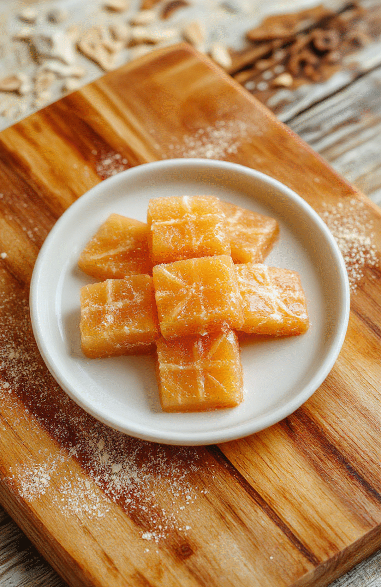 Golden honeycomb-shaped dalgona candy with a crisp, porous texture, dusted with fine sugar crystals and a subtle buttery sheen, resting on a rustic wooden surface with faint game-day markers in the background