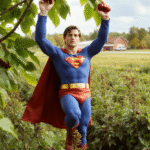 A golden-brown, flaky double-crust cherry pie resting on a weathered wooden cutting board, its top crust intricately latticed with golden egg-washed pastry. Warm red cherry filling bubbles gently at the vents, scattered with coarse sugar crystals. Beside it: fresh Bing cherries, a sprig of mint, and a dusting of flour on the wood grain. Soft natural light from a rustic farmhouse window highlights the pie's texture and rich color. Lower third of frame is empty for text overlay.