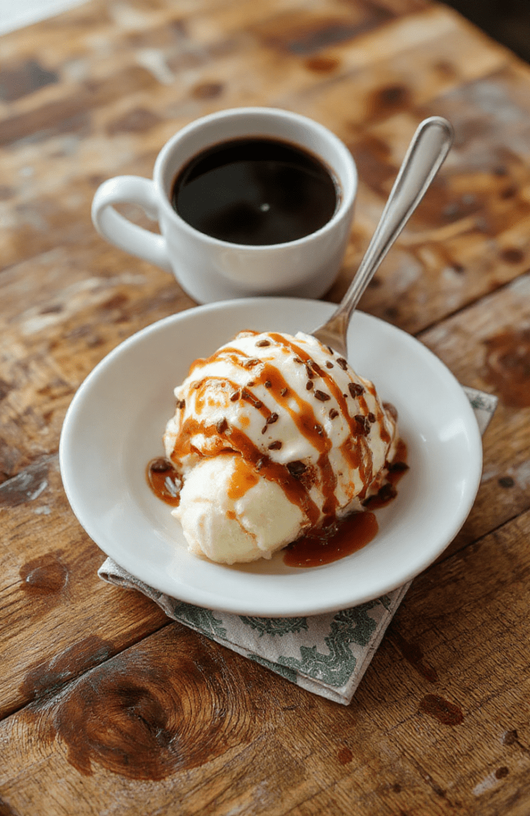 A classic ice cream sundae in a retro glass hurricane glass, topped with three scoops of vanilla, chocolate, and strawberry ice cream, drizzled with chocolate and caramel syrups, crowned with whipped cream, a maraschino cherry, and sprinkles—reminiscent of Luke's Diner at Stars Hollow. Background is softly blurred with warm, nostalgic lighting.