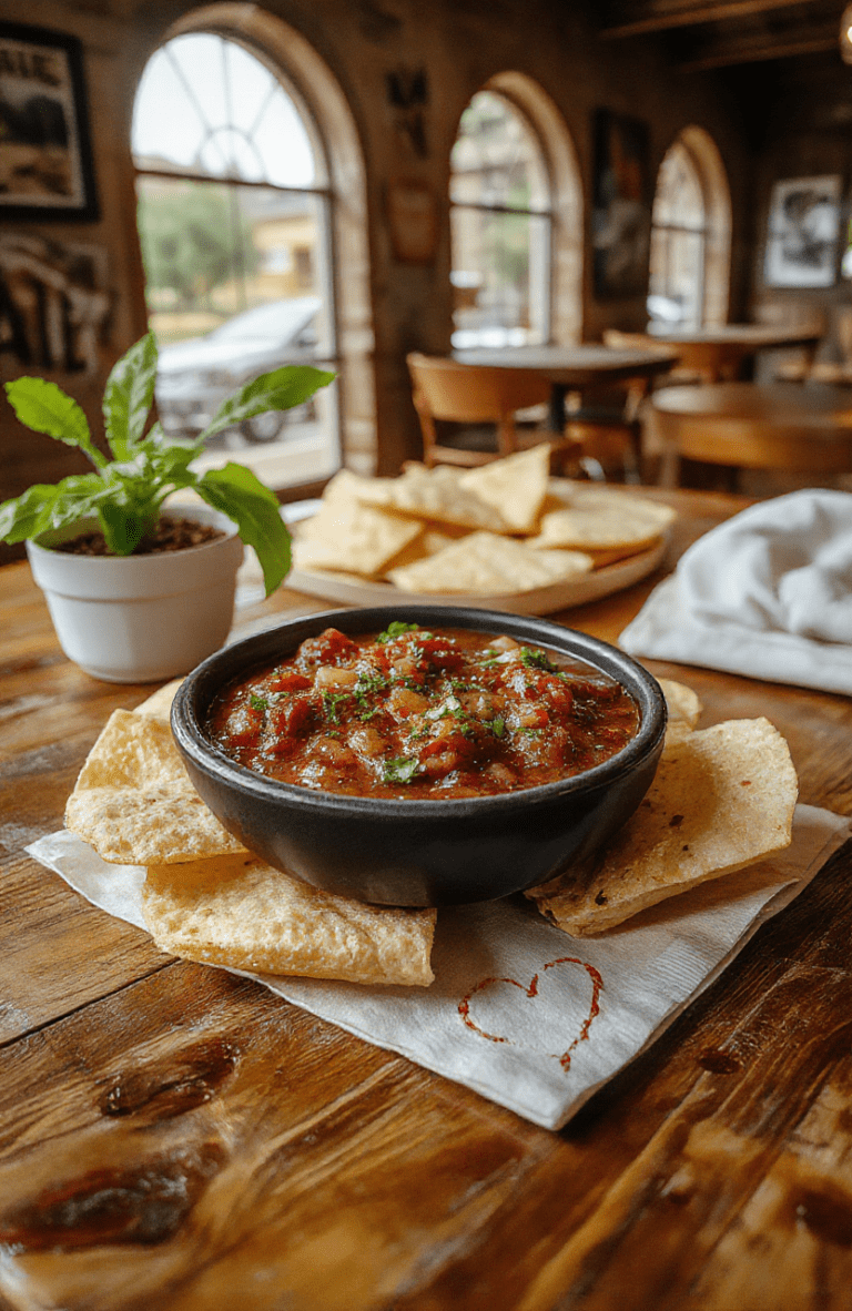 Colorful chunky salsa in a rustic ceramic bowl on a warm wood table, with vibrant red tomatoes, green jalapeños, white onion, purple cilantro, and lime wedges visible. Bright sunlight highlights the textures and fresh ingredients. Salsa has a glossy, glossy semi-viscous texture with visible chunks. Background out of focus with hints of a cozy kitchen.
