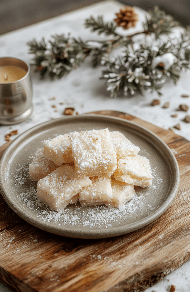 Glowing red-pink stalls of Narnia-style Turkish Delight cubes dusted with powdered sugar, arranged on a frost-kissed silver tray beside shimmering sugar crystals, with snow-dusted pine branches and icy jewelry accents in the background