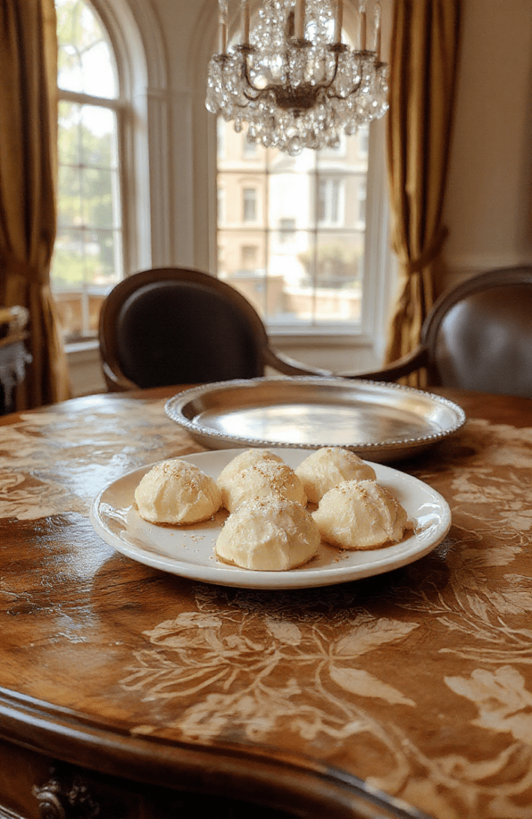 Elegant four-tiered petit fours arranged on a gilded cake stand with edible gold leaf accents, delicate floral pipings, pastel fondant layers, and miniature marzipan fruits, against a backdrop of vintage lace and antique silverware.