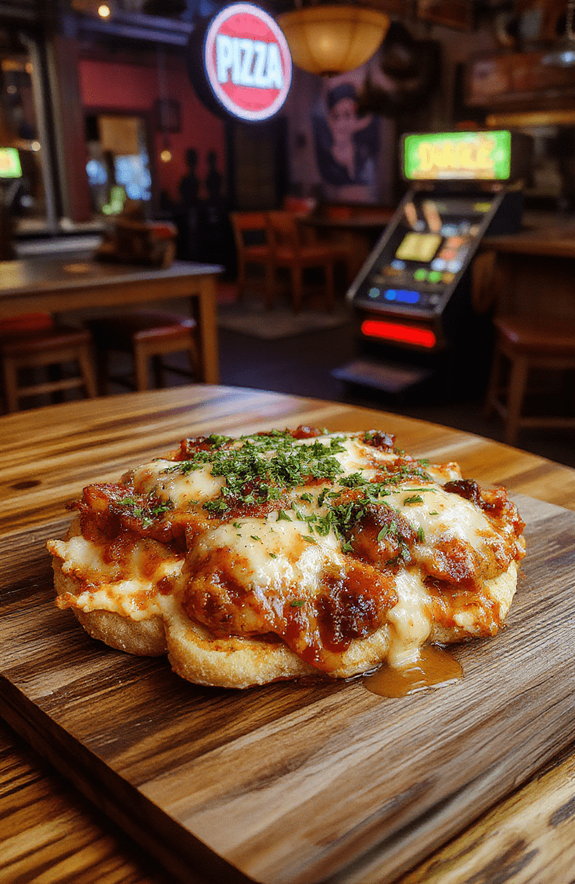 A platter of bear-shaped pepperoni pizza bites on a rustic wooden board, melted mozzarella, bright red marinara, and green basil garnish. The pastries are arranged in a playful arc with golden edges and glossy cheese, set against a warm kitchen backdrop. Soft shadows highlight the textures of flaky pastry and crisp pepperoni.