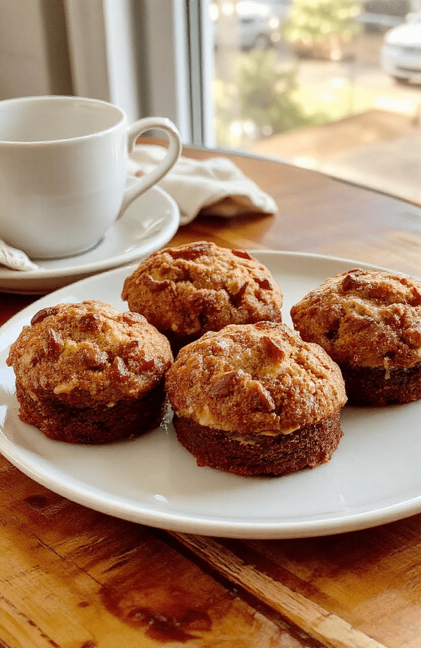 A golden-brown Earl Grey tea cake sits on a pale porcelain plate, a light dusting of sugar on top, with a thin lemon zest curl and a delicate crackle on the surface. The cakes are small and round with a tender crumb, arranged on a vintage marble board beside a steaming cup of tea and a silver cake fork. The scene has warm, amber lighting and a softly blurred detective notebook in the background, evoking Victorian London.